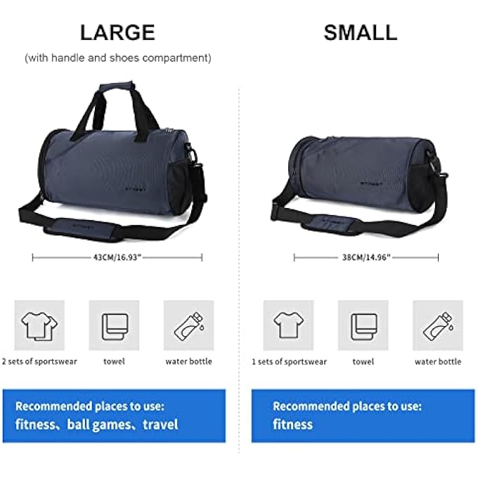 rayihni Sports Gym Bag for Men Women with Shoes CompartmentSmall Travel Duffel Bag - Image 4