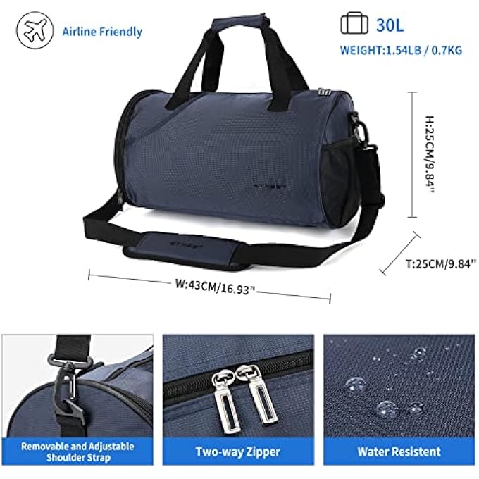 rayihni Sports Gym Bag for Men Women with Shoes CompartmentSmall Travel Duffel Bag - Image 2