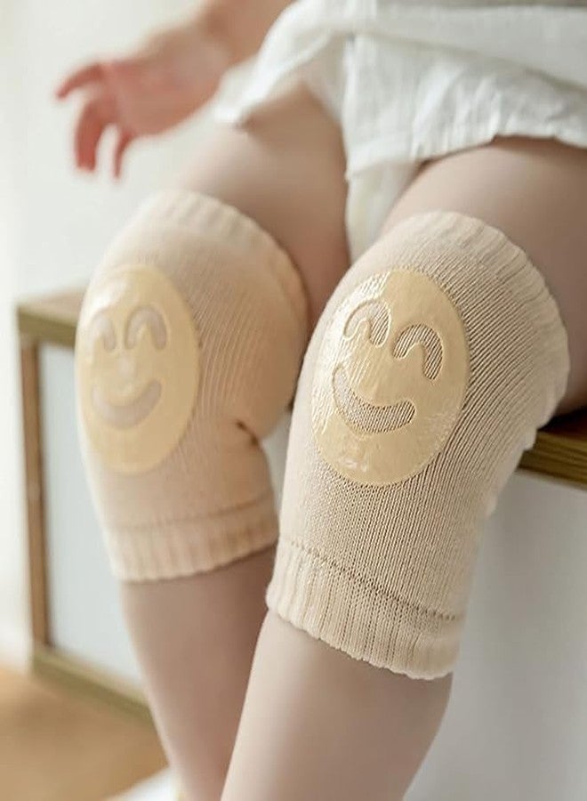 OFFERZONE Pair Baby Smiley Knee Pads for Crawling, Anti-Slip Padded Stretchable Elastic Cotton Soft Breathable Comfortable Knee Cap Elbow Safety Protector Random Color - Image 2