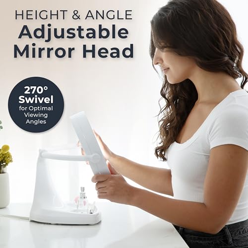 Zadro 11" Fluorescent Lighted Makeup Mirror with 10X/1X Magnification and Tray - Image 5