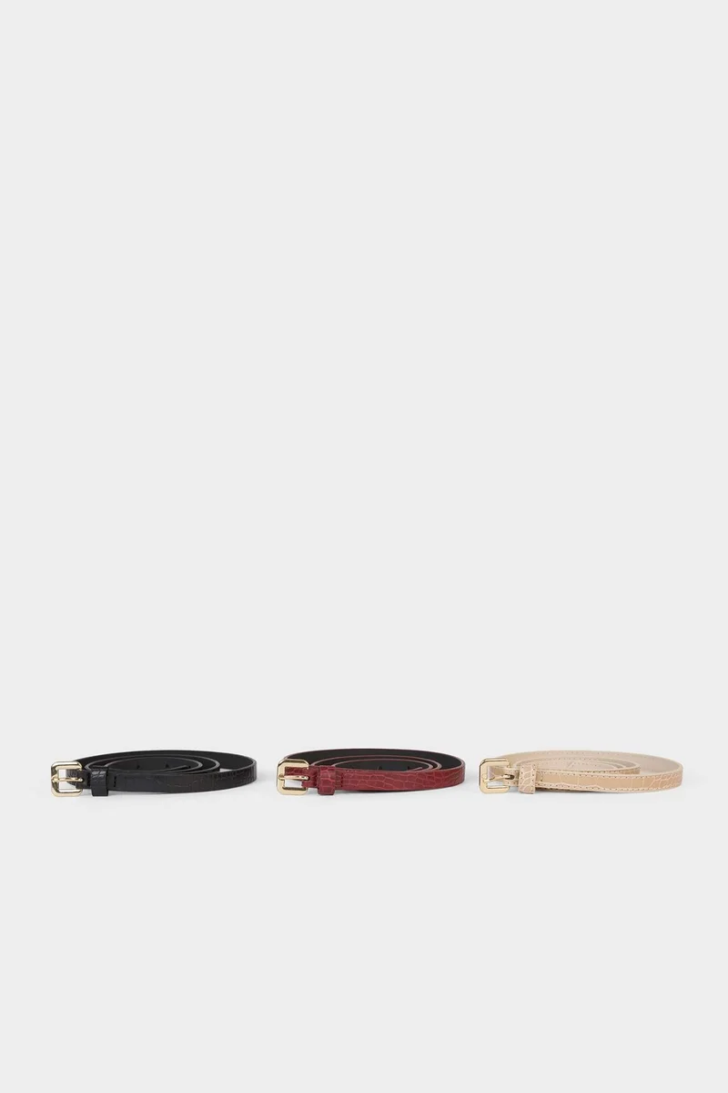 ديفاكتو Woman Faux Leather 3 Piece Casual Belt