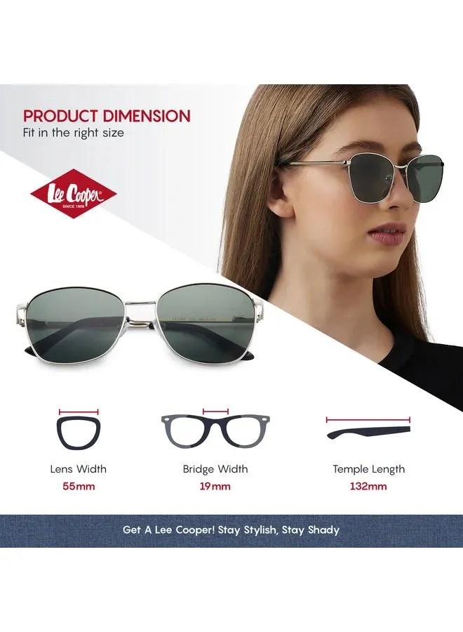 Lee Cooper Women's Polarized Sunglasses Silver Frame G15 Mirror Lens 55mm  - LC1207C02