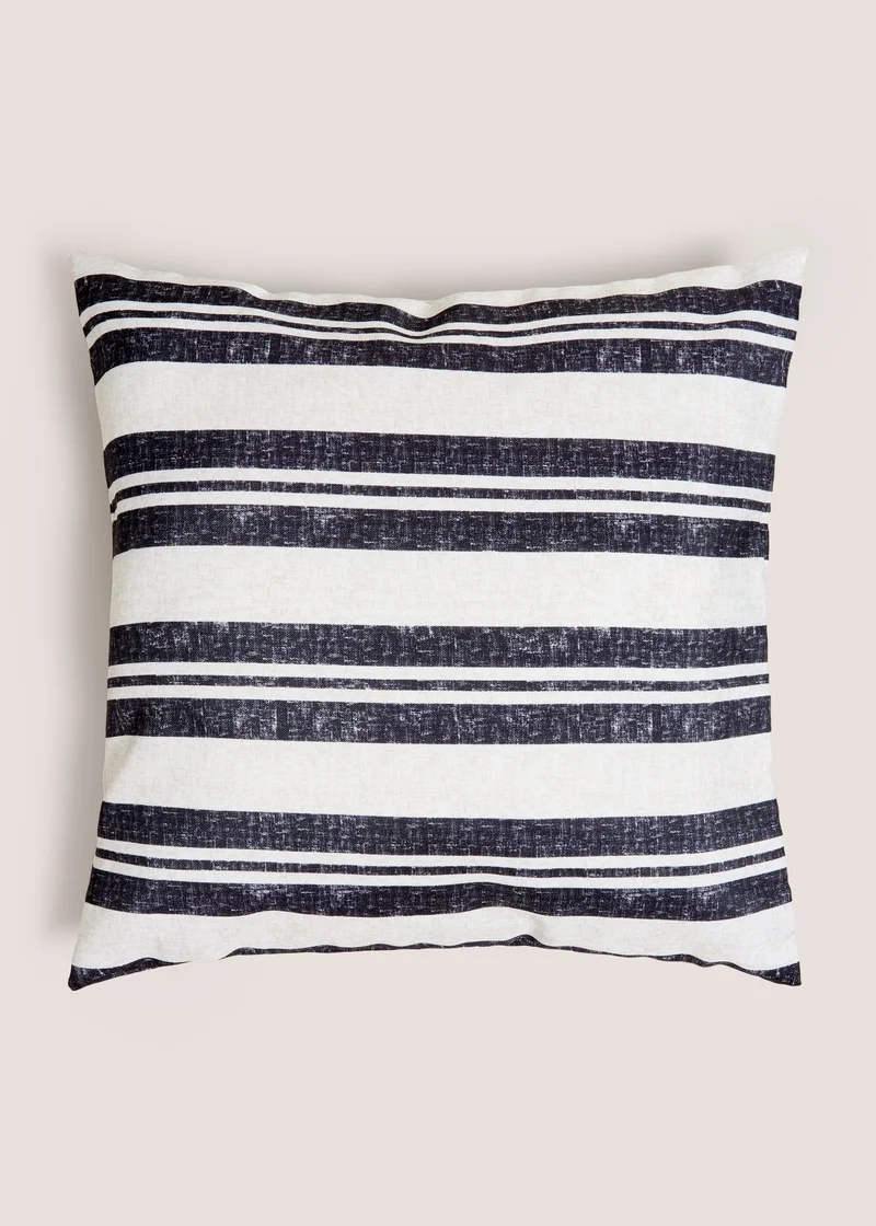 Matalan Monochrome Stripe Outdoor Cushion Black