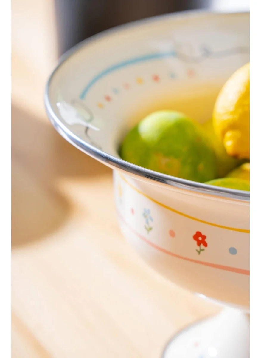 Acar Made With Love Enamel Footed Fruit Bowl - 28 cm