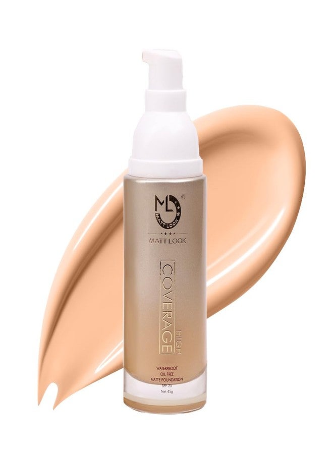 MATT LOOK High coverage Water- Proof Oil free Matte Foundation | SPF 25 | 45g | Sheer coverage along with Matte effect | Water- Proof | Sweat- Proof | Covers Blemishes seamlessly | Natural - Image 1
