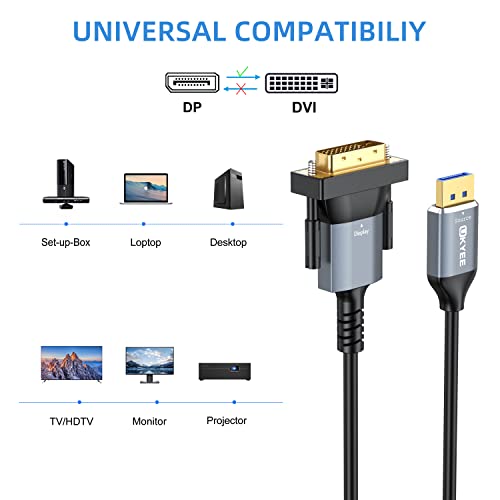 UKYEE DisplayPort to DVI Cable 6ft 2-Pack, Male to Male High Speed Gold-Plated DP to DVI Converter Compatible With PC, Laptop, HDTV, Projector, Monitor - Image 3