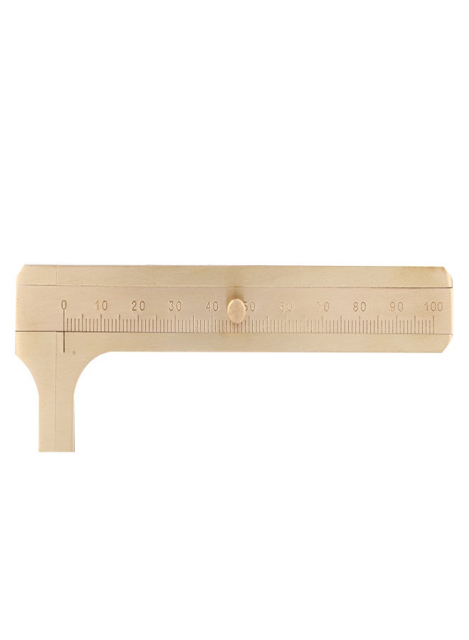 Brass Vernier Caliper Single Scale Jewelry Measuring Ruler 0-100mm - Image 1