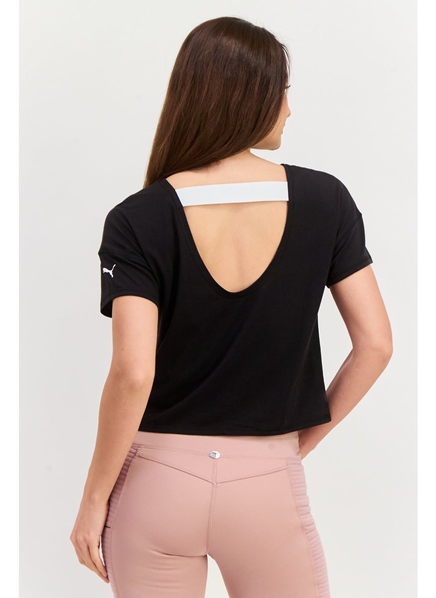 PUMA Women Sportswear Fit Short Sleeve Graphic Top, Black  - Image 3