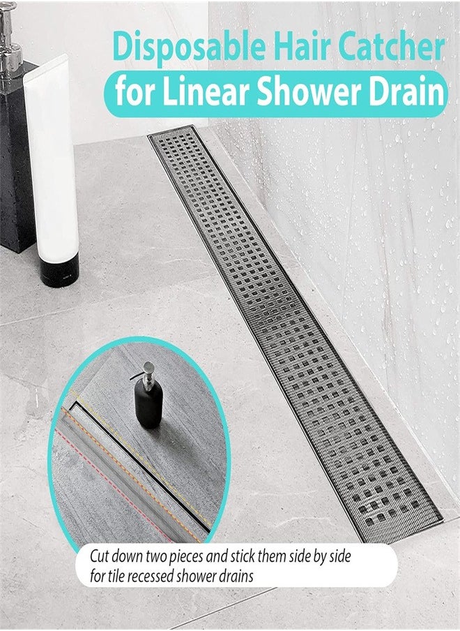 Self-Adhesive Shower Drain Hair Catcher Mesh Sticker, Shower Drain Hair Catcher Cutable Shower Drain Hair Catcher with Cleaning Shovel for Bathroom Kitchen Sink  - Image 5