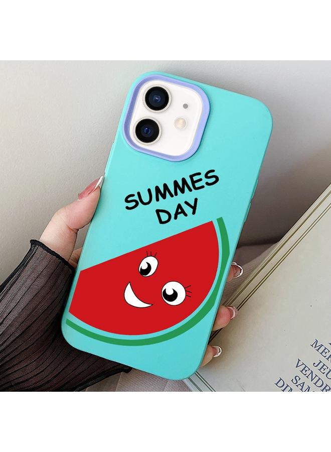 زبون جراب لهاتف iPhone 12 mini، جراب هاتف هجين من مادة TPU بتصميم البطيخ من PC - Image 1