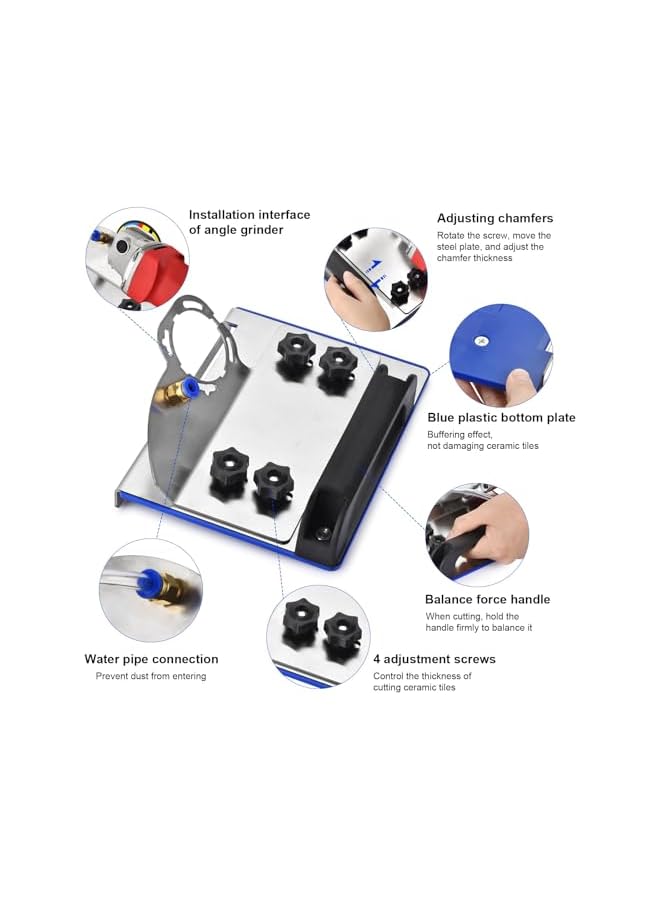 PROMASS Tile Chamfering Tool 45 Degree, Angle Grinder Stand for Tile 45° Chamfer Cutting, Type 100 Angle Grinder Tile Chamfer Stand Attachment, Angle Grinder Chamfering Tool for Cutting Ceramic Stone. - Image 2