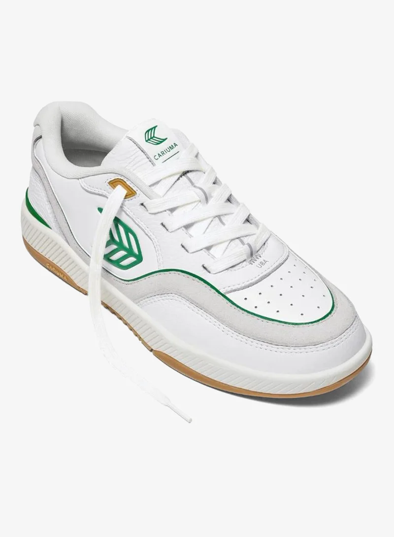 كاريوما UBA Gum White Leather Green Logo Sneaker