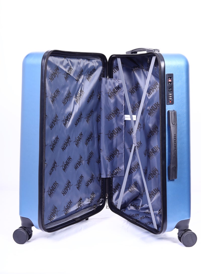 MNUK MANCHESTER 24inch Luggage bag| Polycarbonates & ABS Hardside Luggage Trolley with TSA Lock| Double 360Â° 4 Wheeler|Medium- 24 Inch| Blue - Image 2