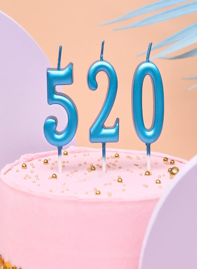 PHD CAKE 10-Pieces Blue Numeral Birthday Candles, Cake Numeral Candles Number 0-9 Glitter Cake Topper Decoration for Birthday,Wedding Anniversary,Party Celebration - Image 2
