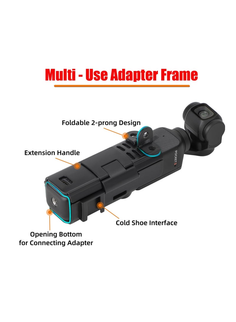 Camera Extension Adapter for DJI Osmo Pocket 3 Handle Frame Accessories Cold Shoe Light Microphone, Thread Connect Tripod Head Strap Bike Clamp Extension Rod  - Image 2