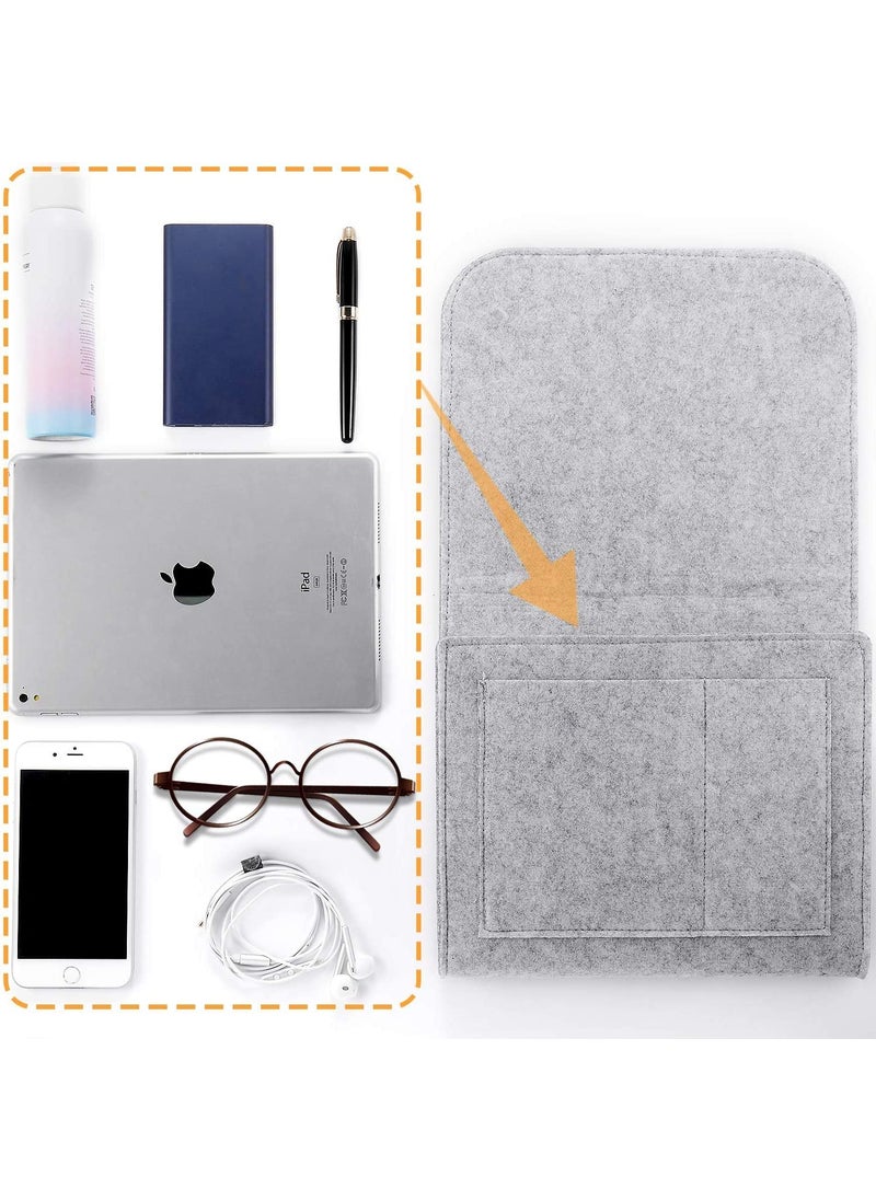 LVZGR LVZGR Bedside CaddyBedside Storage Organizer Table Cabinet Hanging Storage Organizer Sofa Felt Bedside Pocket Under Mattress Holder Bag for Magazine Ipad Tablet Remotes  - Image 2