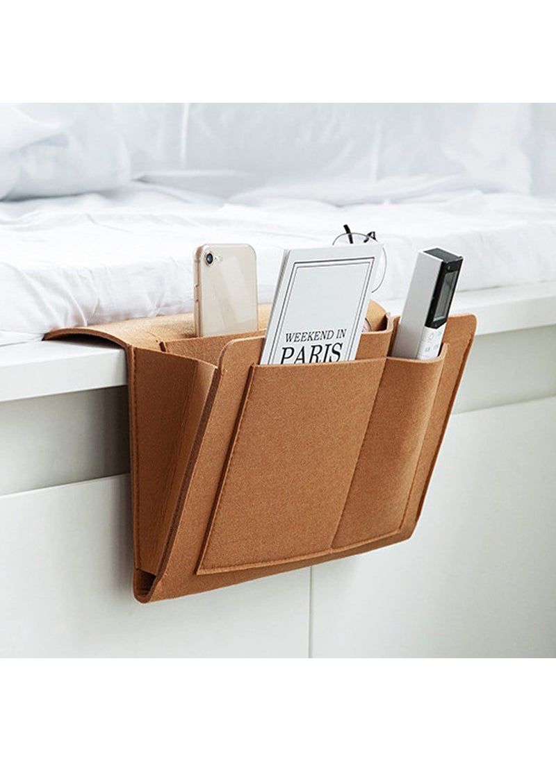 LVZGR LVZGR Bedside CaddyBedside Storage Organizer Table Cabinet Hanging Storage Organizer Sofa Felt Bedside Pocket Under Mattress Holder Bag for Magazine Ipad Tablet Remotes  - Image 4