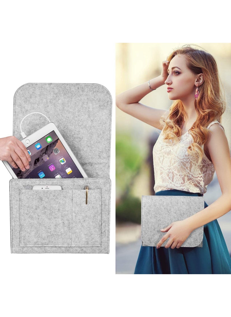 LVZGR LVZGR Bedside CaddyBedside Storage Organizer Table Cabinet Hanging Storage Organizer Sofa Felt Bedside Pocket Under Mattress Holder Bag for Magazine Ipad Tablet Remotes  - Image 3