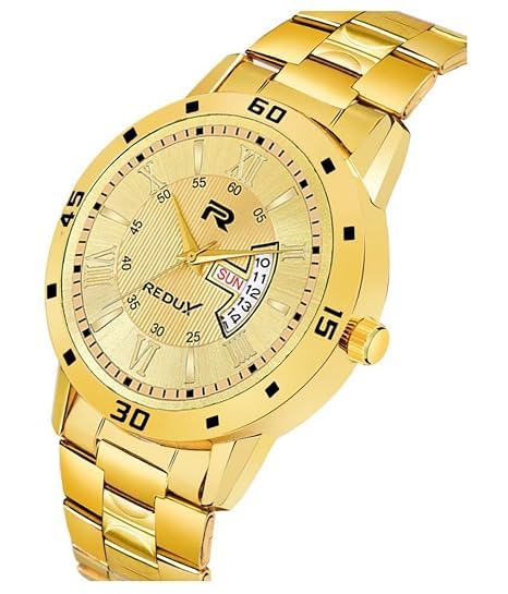 REDUX Analogue MW-462 Golden Dial Stainless Steel Chain Watch for Men & Boy's - Image 2
