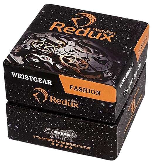 REDUX Analogue MW-462 Golden Dial Stainless Steel Chain Watch for Men & Boy's - Image 4