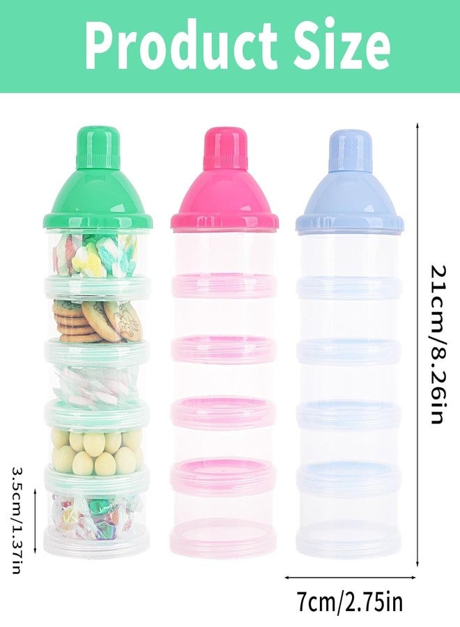 Hudux 1PCS Baby Milk Powder Formula Dispenser On The Go, 5 Compartments Stackable Formula Container for Travel, Baby Milk Powder Kids Snack Container, BPA Free, Portable Storage Box - Image 3