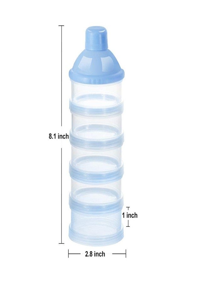 Hudux 1PCS Baby Milk Powder Formula Dispenser On The Go, 5 Compartments Stackable Formula Container for Travel, Baby Milk Powder Kids Snack Container, BPA Free, Portable Storage Box - Image 2