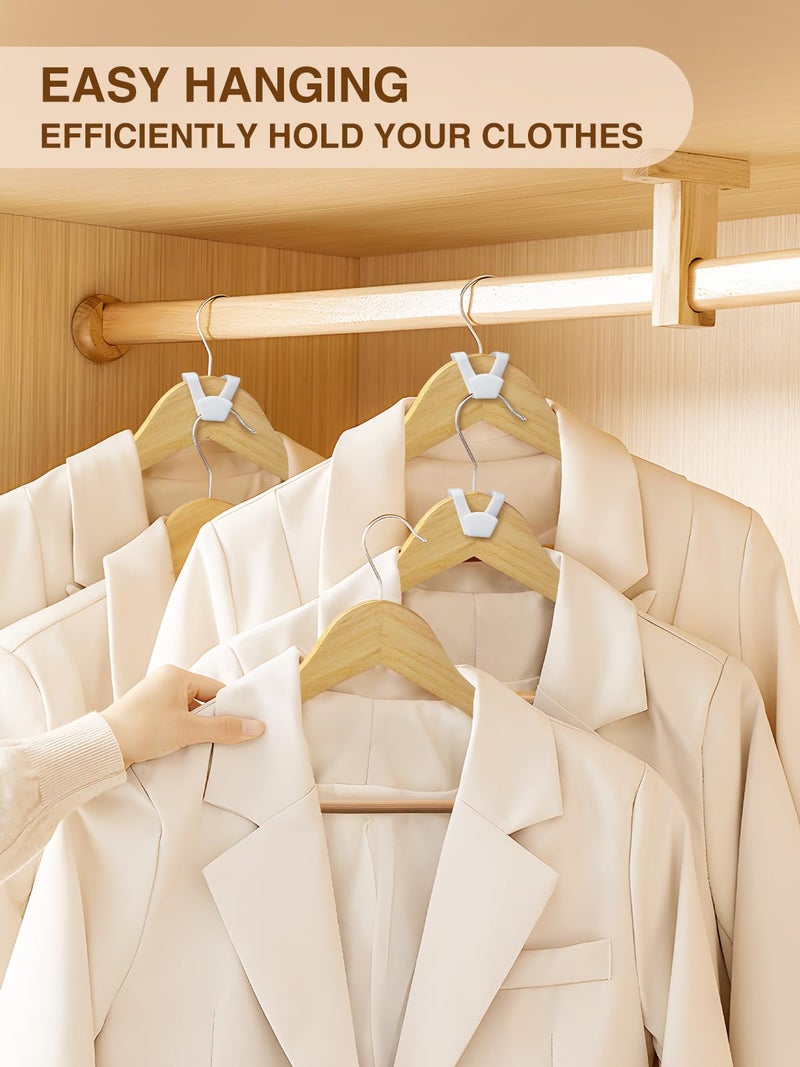 Smartor Clothes Hanger Connector Hooks 60 Pack, Closet Storage and Organization as Hangers Space Saving, Hanger Add on Hook as Closet Organizer, Stacking Hangers, Cascading Space Saver, White - Image 3