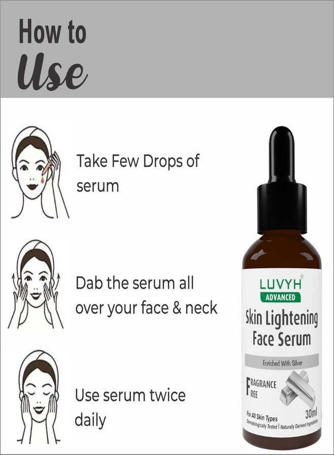 Luvyh Skin Lightening Face Serum For Glowing & Radiant Skin | Fades Acne Marks & Dark Spots | Non Sticky | Brightening| Hydrating |Moisturization | For Men & Women All Skin Type-30ML - Image 4
