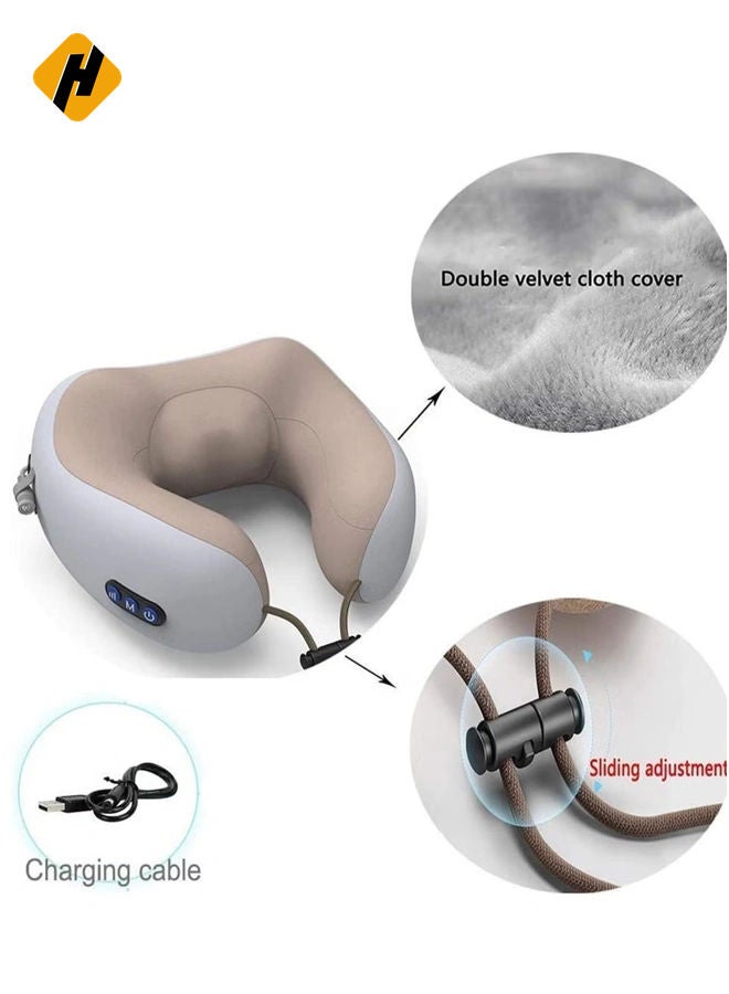 HuHa Rechargeable U Shaped Cervical Massage Pillow Neck Massager Vibration Pillow, Multifunctional Shoulder and Electric for Relax Muscles Fatigue - Image 3
