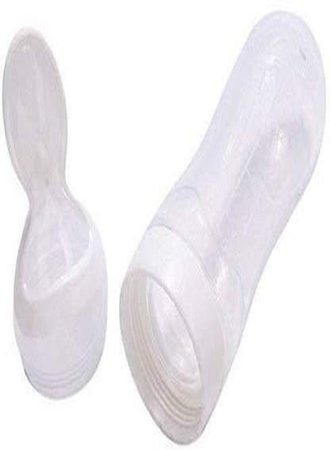 Heights Silicone Squeeze Food Feeder with Plastic Spoon (White) - Image 3