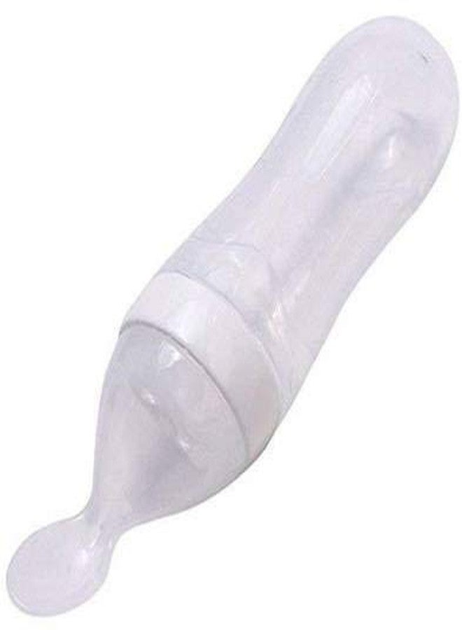 Heights Silicone Squeeze Food Feeder with Plastic Spoon (White) - Image 2