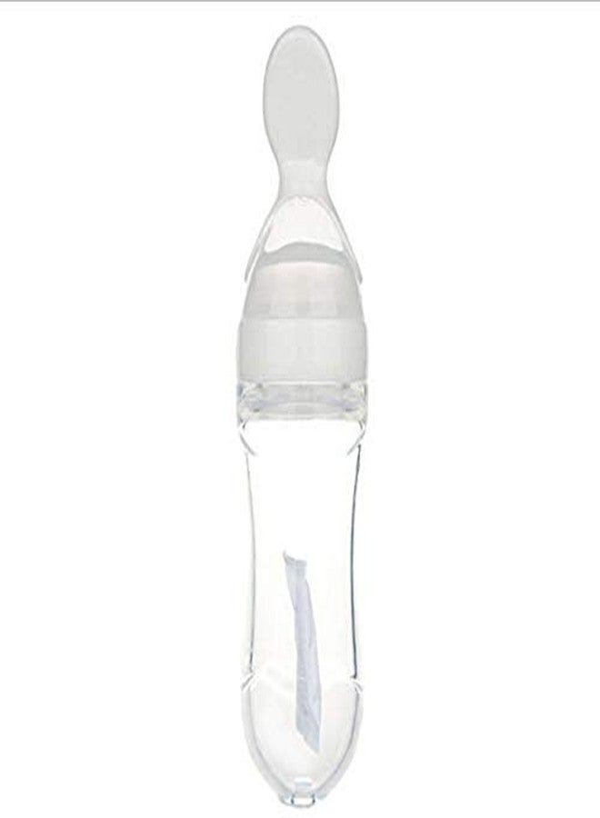 Heights Silicone Squeeze Food Feeder with Plastic Spoon (White) - Image 1