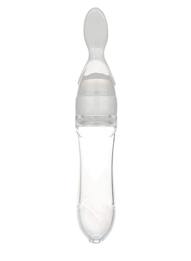 Heights Silicone Squeeze Food Feeder with Plastic Spoon (White) - Image 4