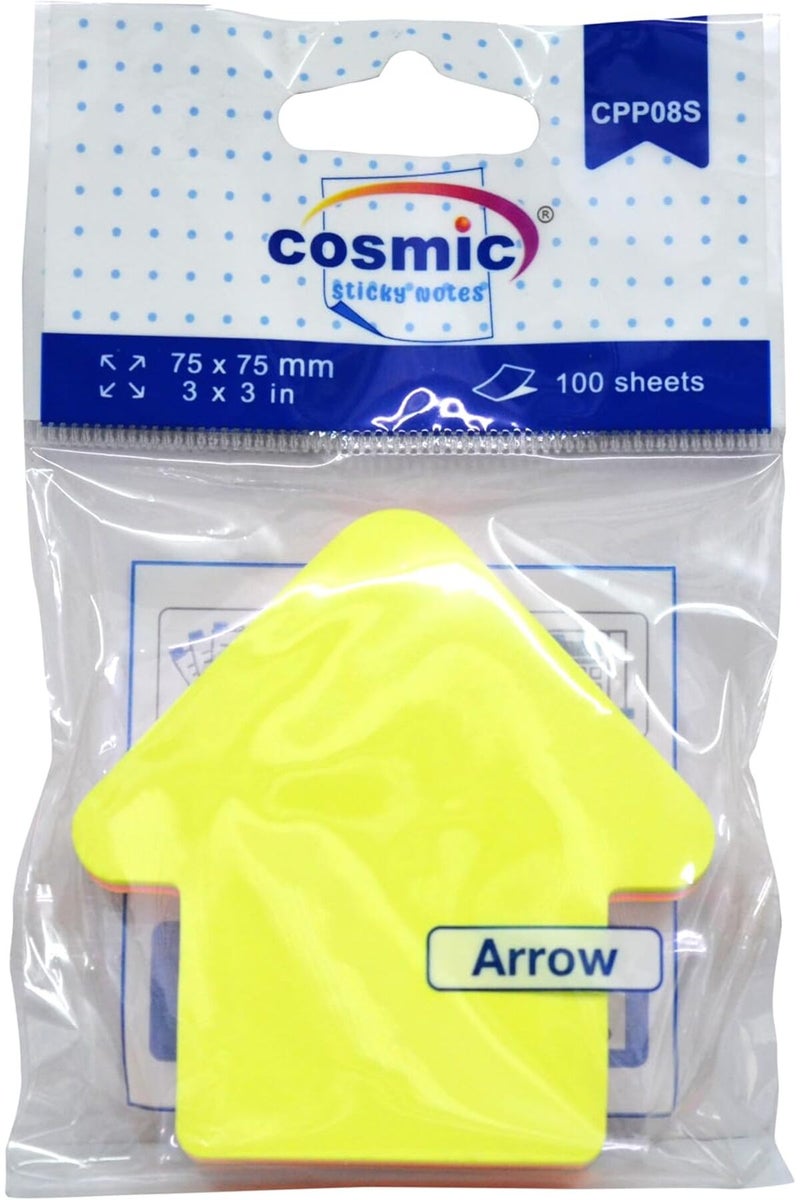 Cosmic CPP08S Arrow Shaped Sticky Notes, 3 x 3 in, Neon Assorted, 100 Sheets - Image 2