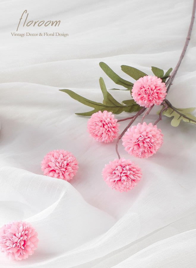 Floroom 6pcs Pink Faux Silk Mums Artificial Flowers, Bulk Fake Small Mini Chrysanthemums with Stems for DIY Blush Wedding Centerpieces Floral Arrangements Vase Fillers Home Decorations - Image 3