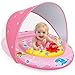 EZIGO Baby Pool Float with Canopy UPF50 Sun Protection Inflatable Kids Pool Floats with Ocean Animal Toys for Baby 636 Months Infant Swimming Float with Adjustable Safety Seat for Boys Girls Pink - Image 3