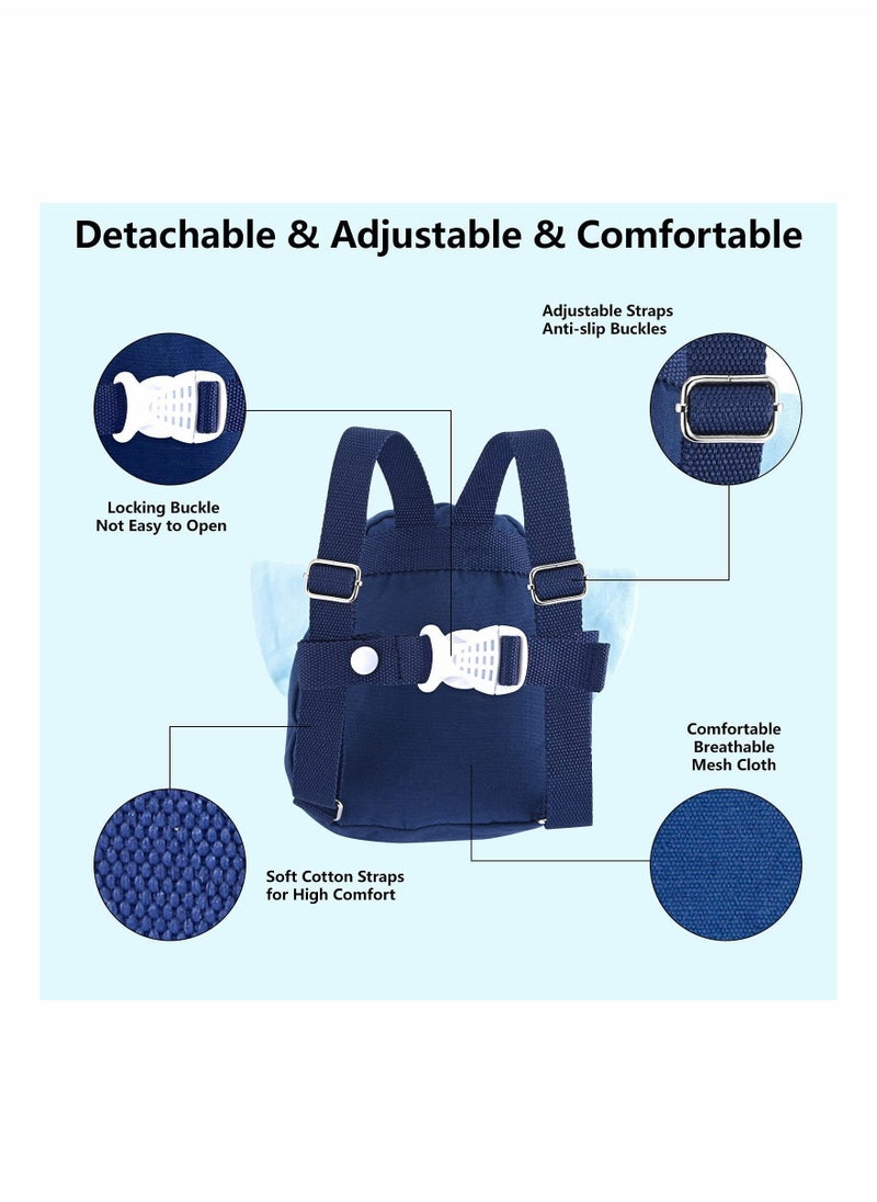 SYOSI - Toddler Walking Safety Backpack with Leash, Anti Lost Child Backpack with Safety Leash, Cute Child Mini Walking Safety Harness for Airport Travel Kids Baby Children Infant Boys, Blue - Image 1