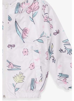 Breeze Girl's Raincoat Floral Patterned White (1-5 Years)  - Image 4