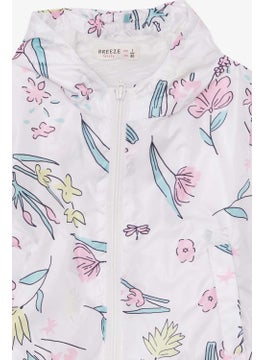 Breeze Girl's Raincoat Floral Patterned White (1-5 Years)  - Image 3