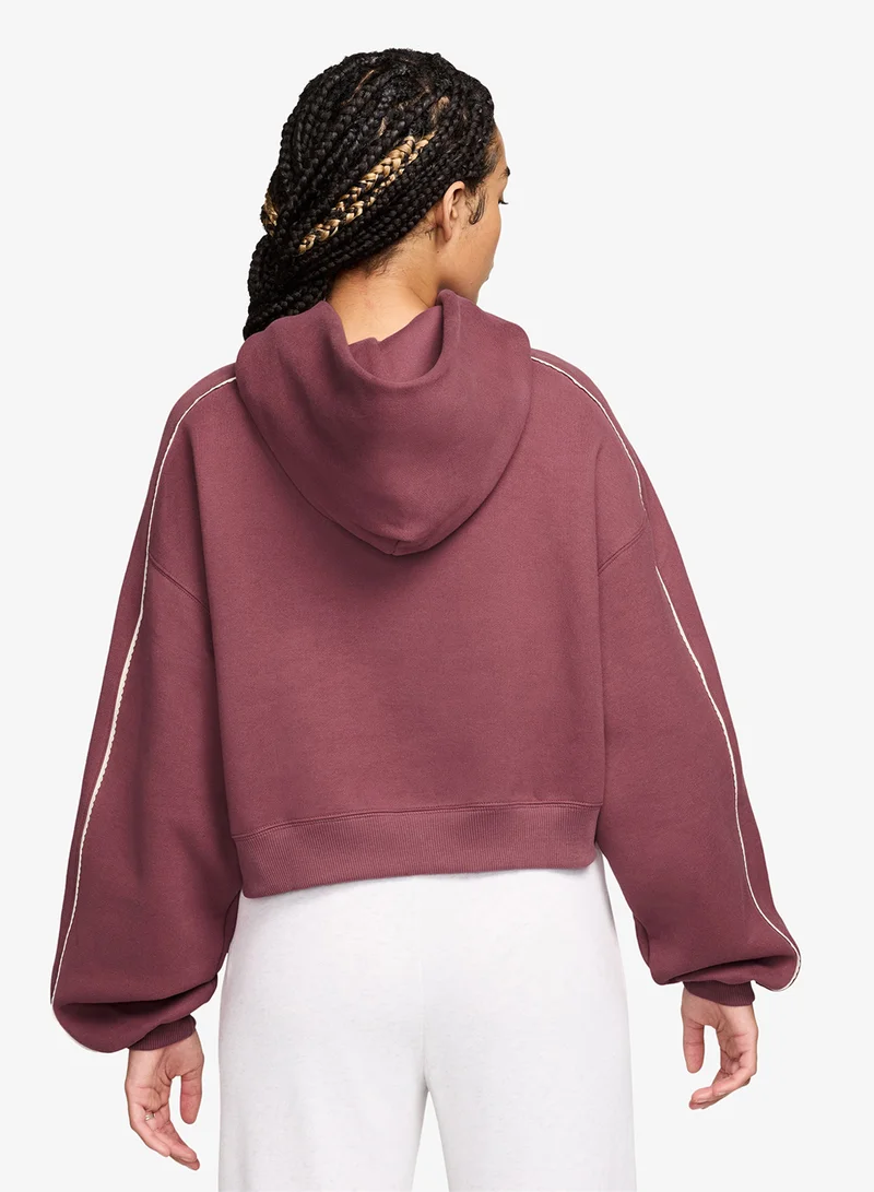 Nike Studio Fleece Cropped Scallop Hoodie