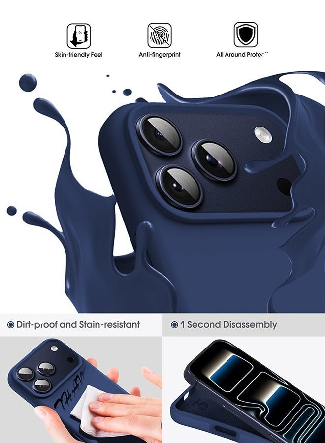 ميدا غطاء سيليكون سائل فاخر لآيفون 17 برو وبطانة مايكروفايبر – ملمس ناعم ومقاوم للبصمات - Image 2