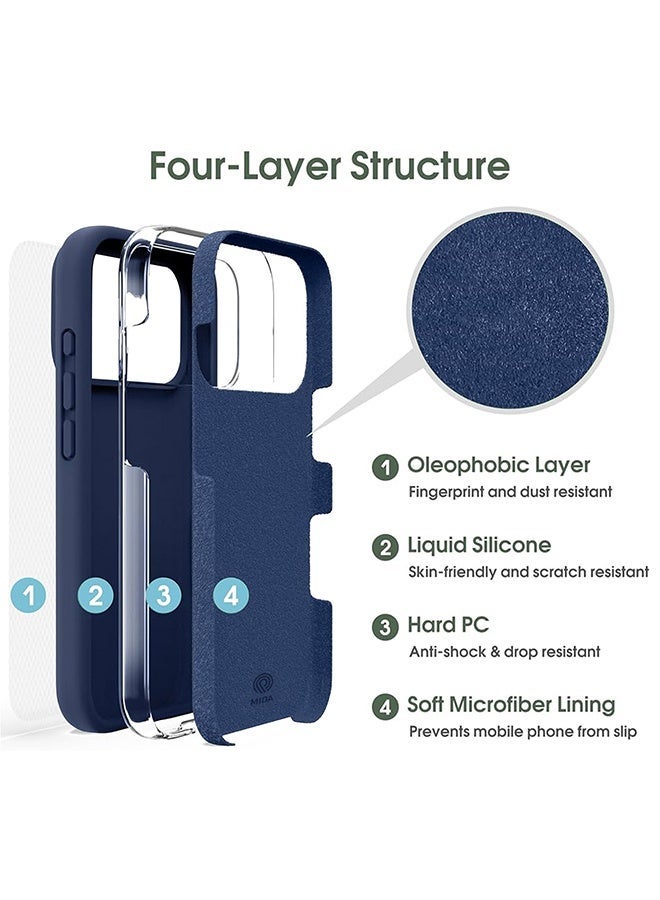 ميدا غطاء سيليكون سائل فاخر لآيفون 17 برو وبطانة مايكروفايبر – ملمس ناعم ومقاوم للبصمات - Image 4