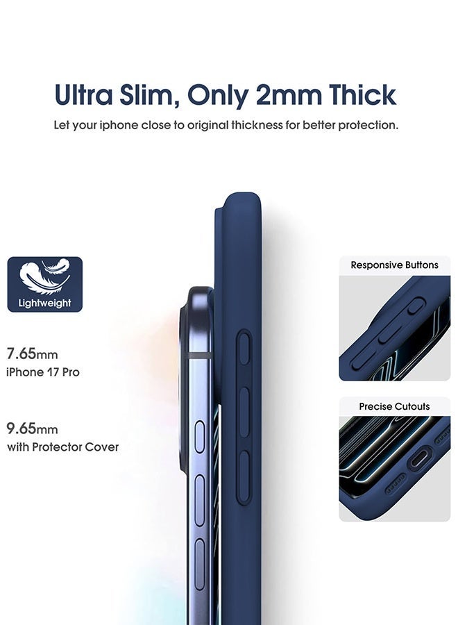 ميدا غطاء سيليكون سائل فاخر لآيفون 17 برو وبطانة مايكروفايبر – ملمس ناعم ومقاوم للبصمات - Image 5