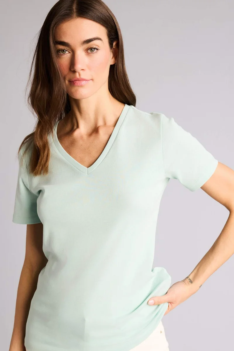 DeFacto Slim Fit V-Neck Basic Ribbed T-Shirt