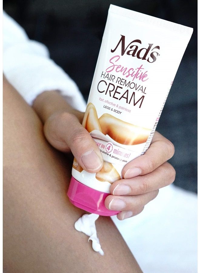 Nad's كريم إزالة الشعر - إزالة شعر لطيفة ومهدئة للنساء - كريم إزالة الشعر الحساس للجسم والساقين، 5.1 أونصة - Image 3