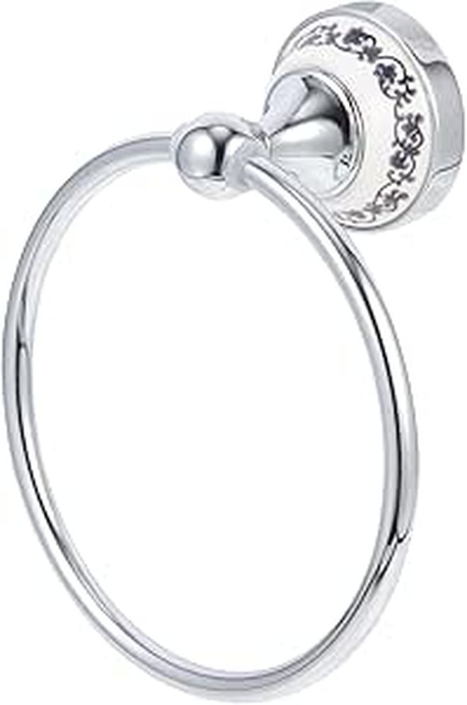 Bathroom Stainless Steel Towel Ring Wall Mounted Hand Towel Holder Brushed Chrome Easy Install Modern Organizer - Image 1