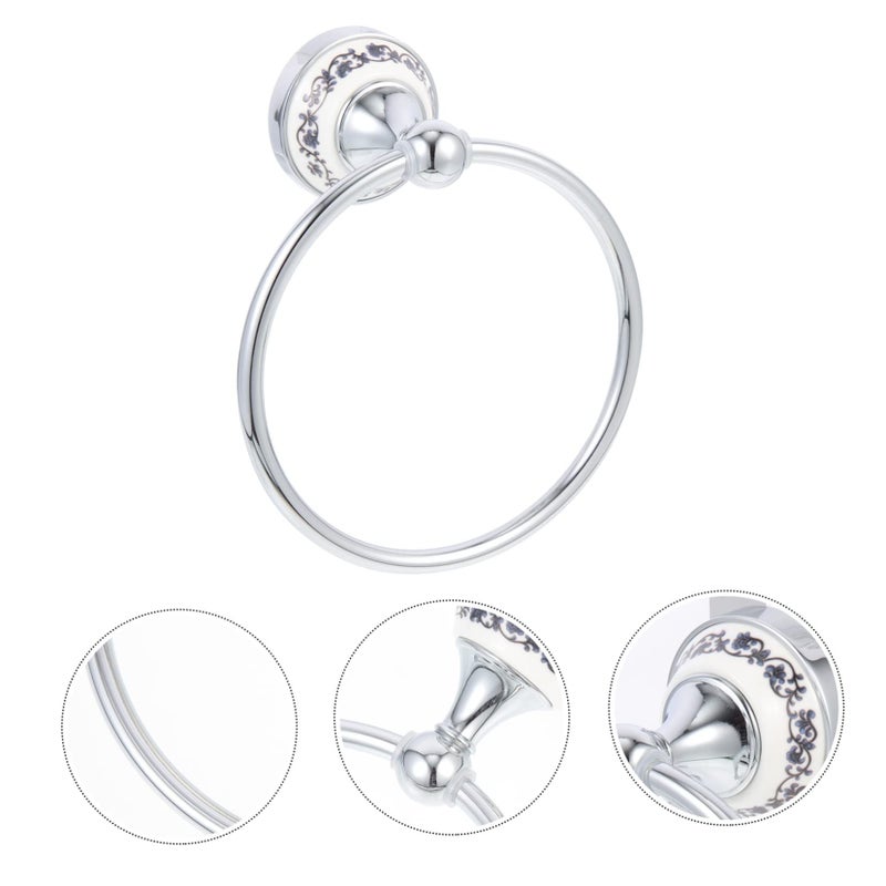 Bathroom Stainless Steel Towel Ring Wall Mounted Hand Towel Holder Brushed Chrome Easy Install Modern Organizer - Image 3