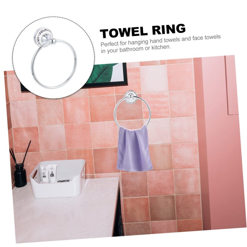 Bathroom Stainless Steel Towel Ring Wall Mounted Hand Towel Holder Brushed Chrome Easy Install Modern Organizer - Image 5