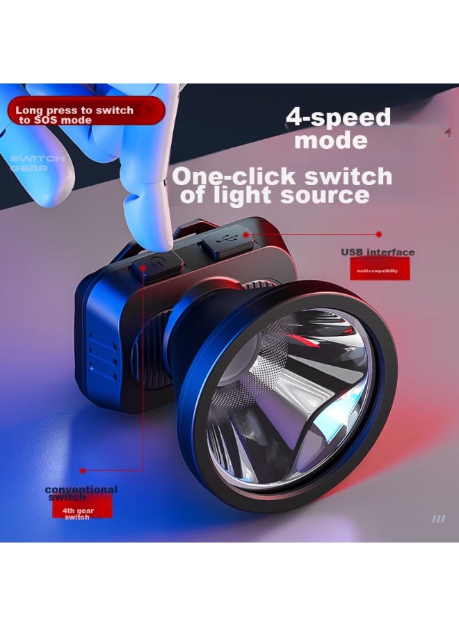 Supfire Headlamp, High Brightness, Long Battery Life, Rechargeable, Outdoor, Beach Combing, Night Fishing, Waterproof, Work, Mining, Head-mounted, Illumination, Flashlight - Image 5