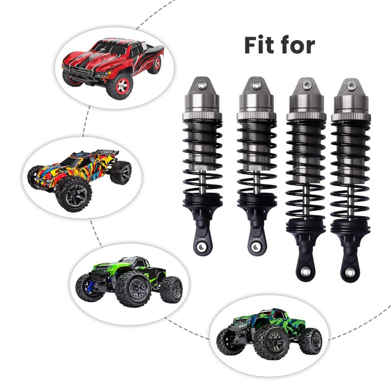 Hobbyfire Shocks Aluminum Threaded Absorber Damper Upgrades Parts Accessories for 1/10 Traxxas Slash 4x4 Rustler 4X4 VXL Stampede 4X4 Hoss 4X4 Replace 5862 (Gray) - Image 2